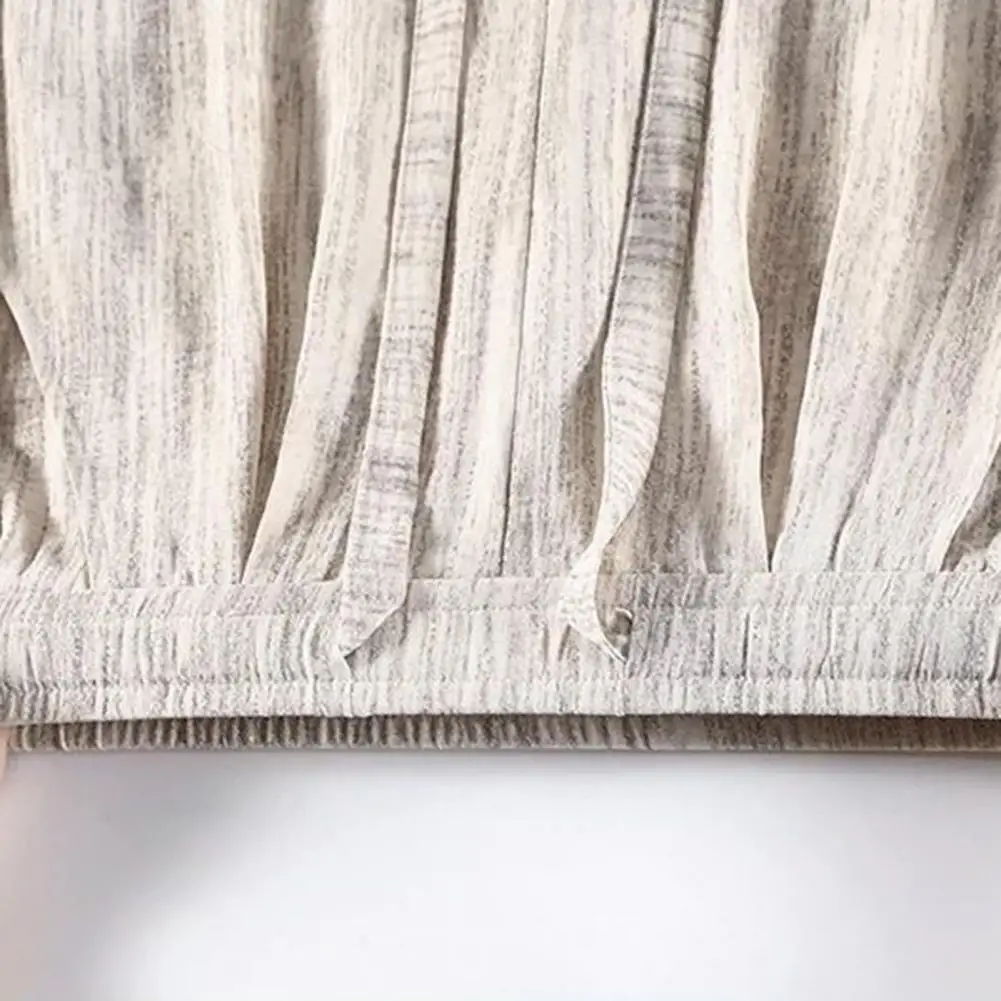 Slack Linen Wide-leg Pants Summer Loose Versatile Drawstring Straight White Casual Trousers Korean Fashion