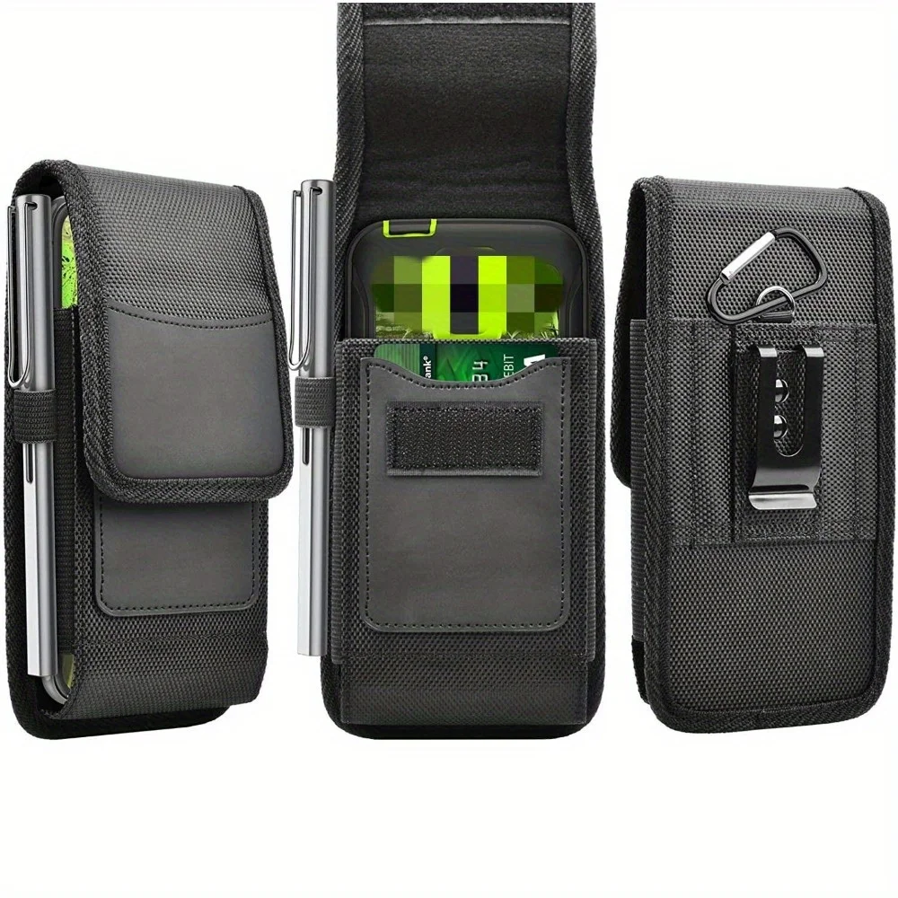 1pc Universal Oxford Nylon Phone Bag Belt Clip Pouch Case Waist Bag for 3.5-6.3 Inch Phone