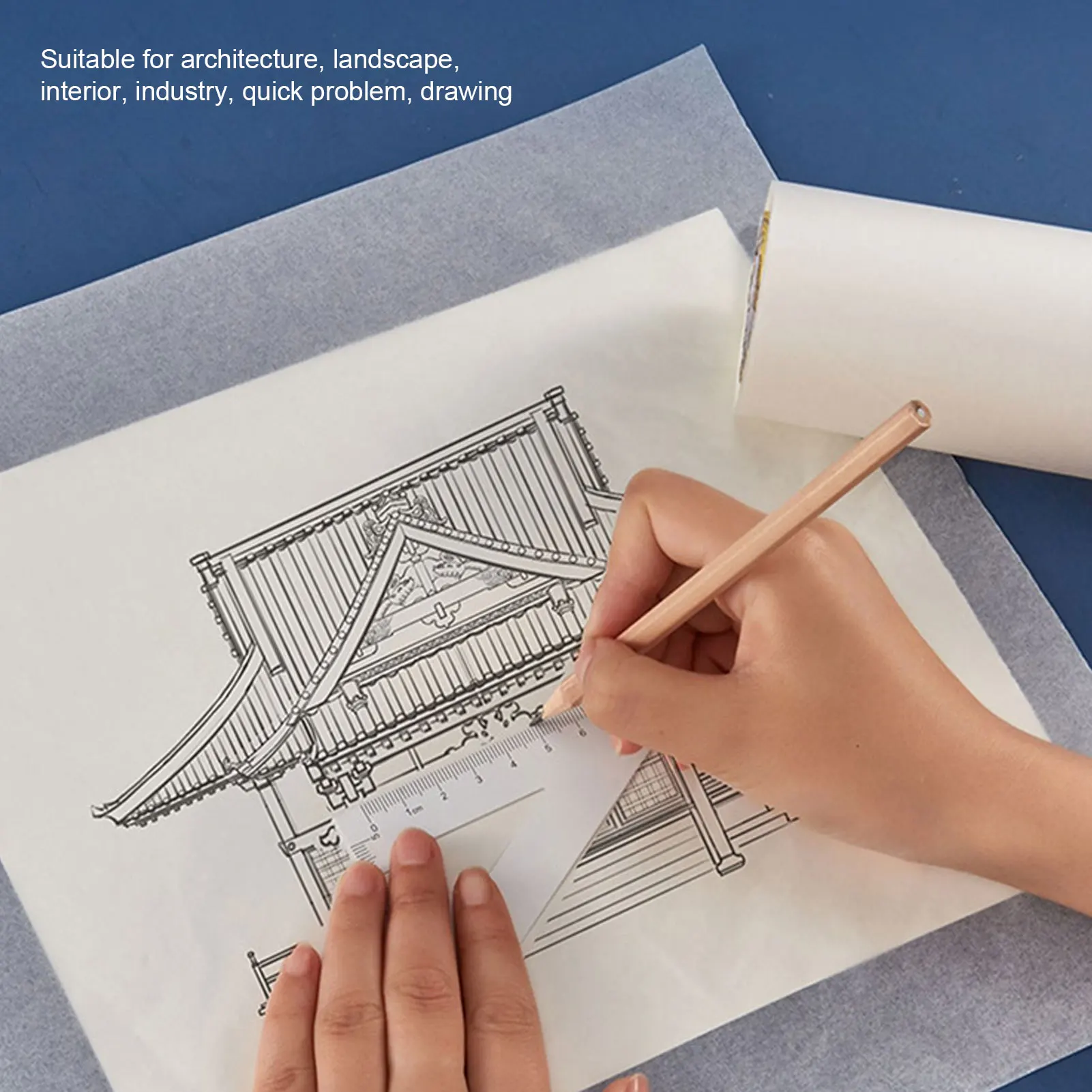 Tracing Paper Roll White High Transparency Pattern Paper for Sewing Dressmaking Sketch Drafting White Tracing Paper