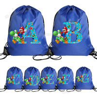 Super Marios Drawstring Backpack Waterproof Nylon Swimming Storage Bag for Kids Adult Thicken Portable Sports Pouch Foldable