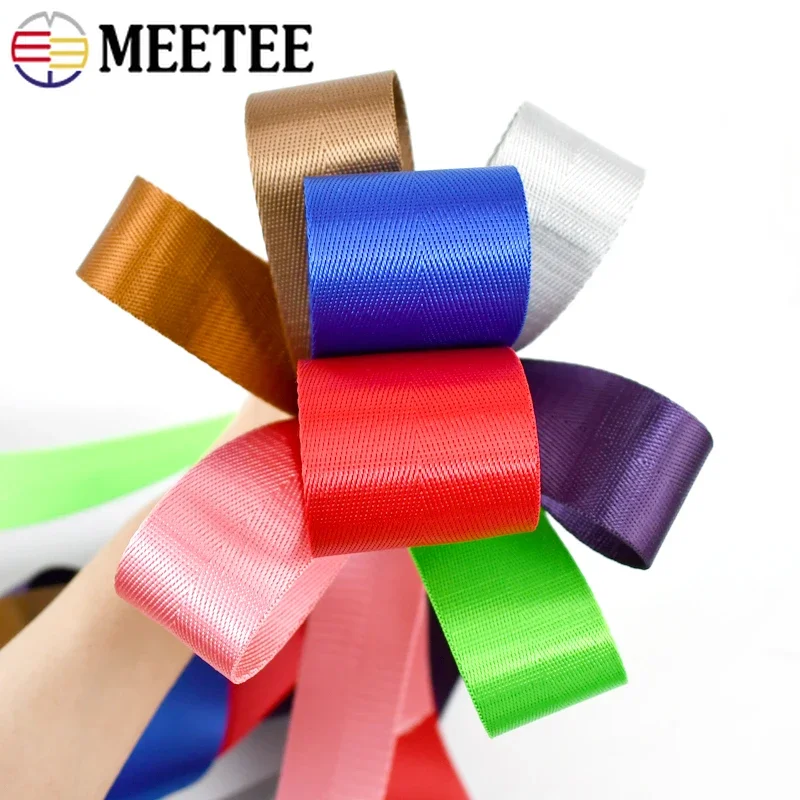 5Meters 20/25/32/38/50mm 1mm Thick Nylon Webbing Ribbon Band for Seat Belt Knapsack Webbings DIY Bag Strap Sewing Accessories