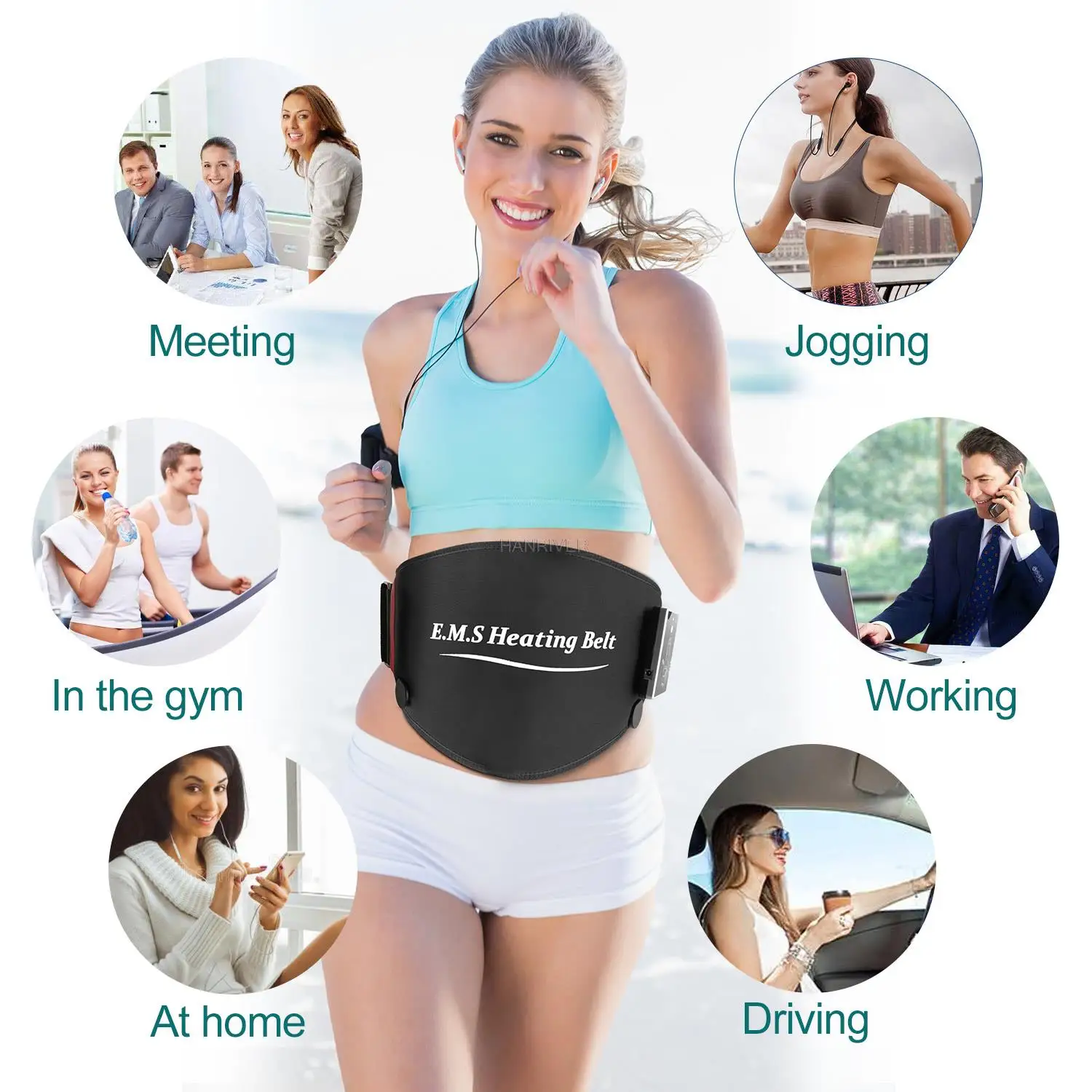 

Массажный поясной ремень EMS с подогревом, бесконечный низкочастотный импульс, терапевтический пояс с дистанционным управлением