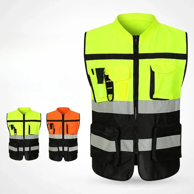 Multi Pocket Reflective Workwear Vest And Waistband High Brightness Strip Protective Clothing Safety For Night Running Factory