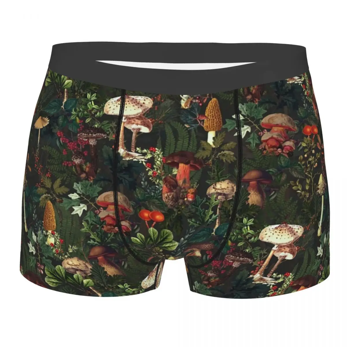 Male Fashion Vintage Night Mushrooms Underwear Botanical Forest Garden Boxer Briefs Men Stretch Shorts Panties Underpants