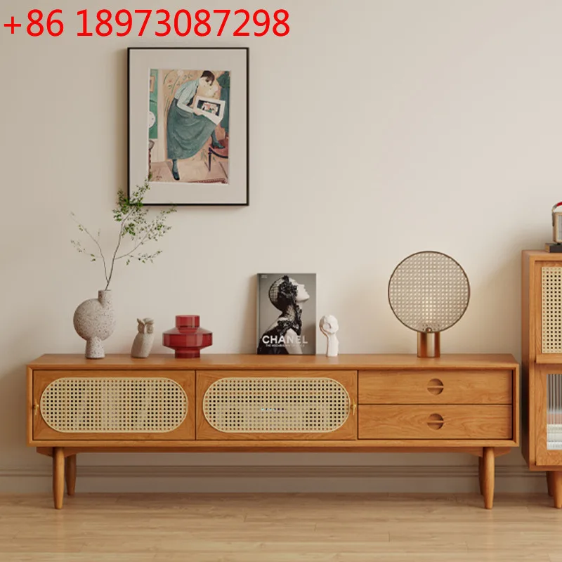 

Скандинавский буфет из цельного дерева, аудиовизуальный шкаф для хранения у домашней гостиной у стены