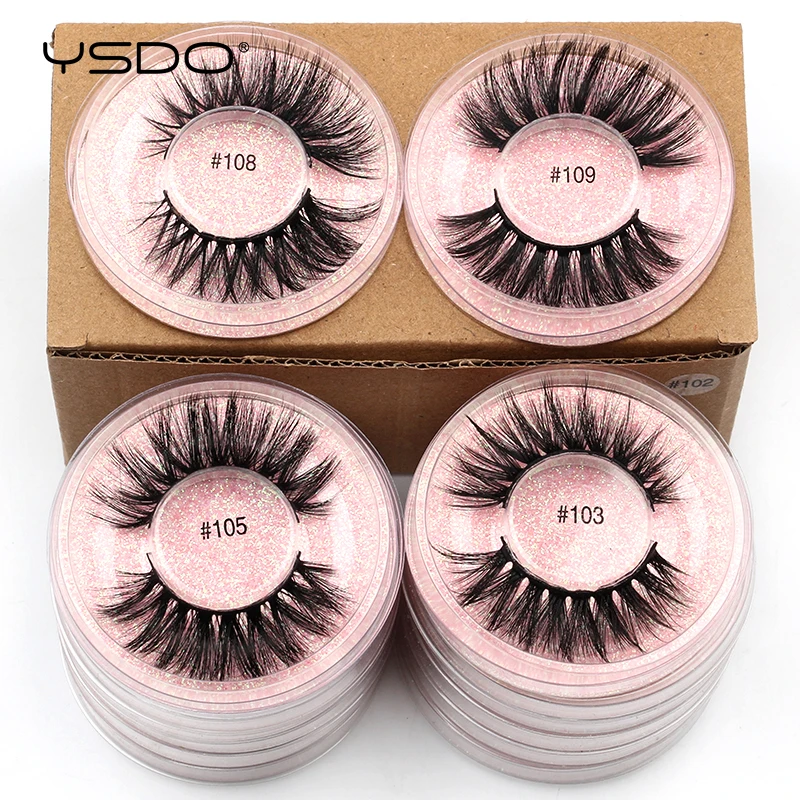 Wholesale Lashes 10/20/30/50 PCS Mink False Eyelashes Natural Soft 3D Faux 3D Mink Lashes Reusable Dramatic Fake Eyelashes Bulk