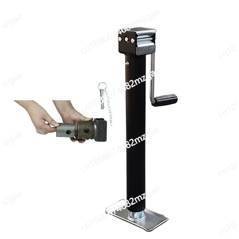 RV Trailer Jack Accessories Hand Crank Flat Stand 900kg/2.2 Ton with Welded Sleeve for Lifting and Support