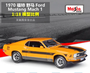 Maisto-Ford Mustang Mach1, coche clásico de aleación, modelo de coche estático de fundición a presión, Colección, regalo, juguete, 1:18, nuevo estilo, 1970