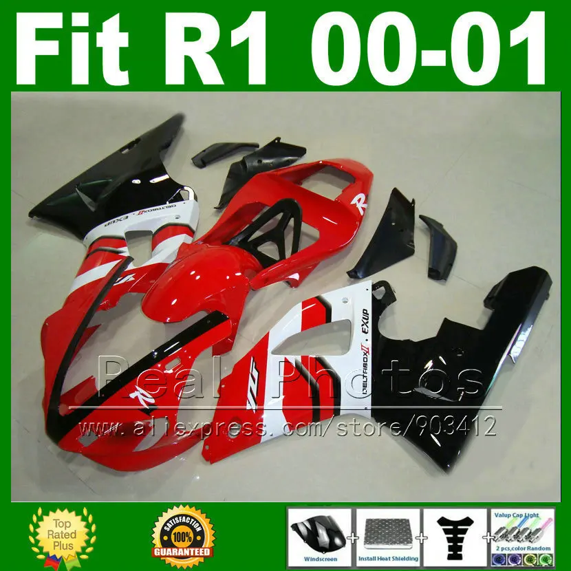 New OEM replace Fairings fit for YAMAHA YZF R1 2000 2001 year model Red white  YZFR1 00 01 bodywork fairing kit parts Y6X3