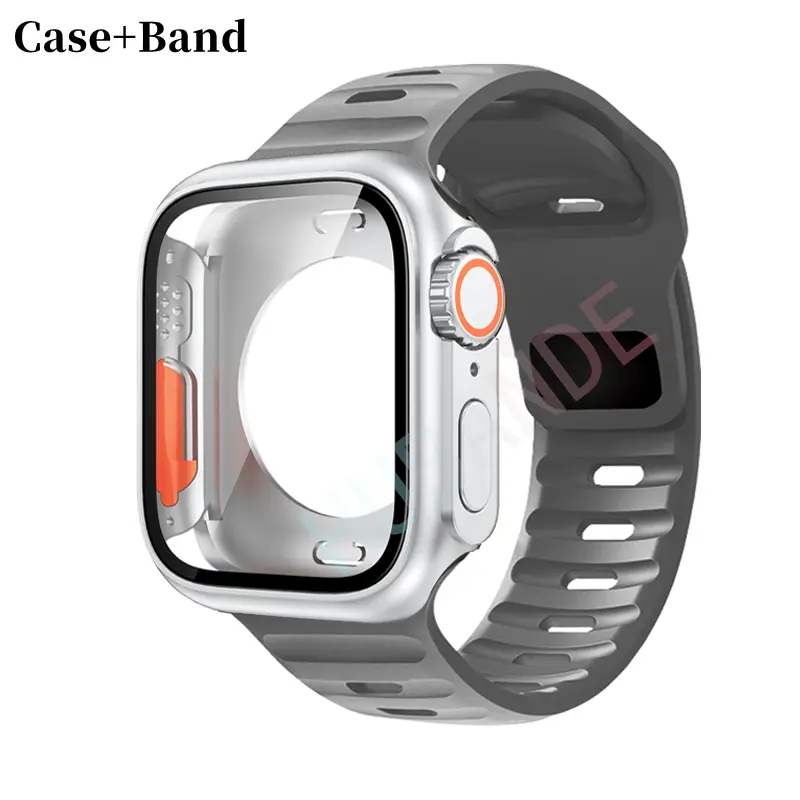 Silicone Strap For Apple Watch 44mm 45mm 41mm 40mm Bracelet + Screen Protectores Change to Ultra For iWatch Series 9 8 7 SE 6 5 - Image 52