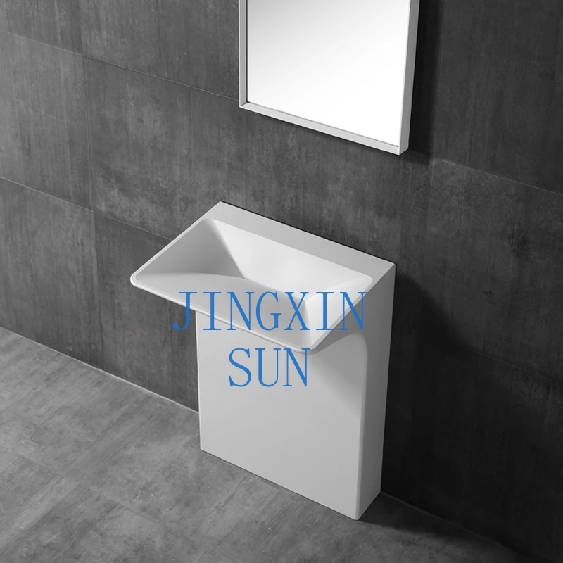 Art design Solid surface pedestal Bathroom sink Decorative bathroom sink