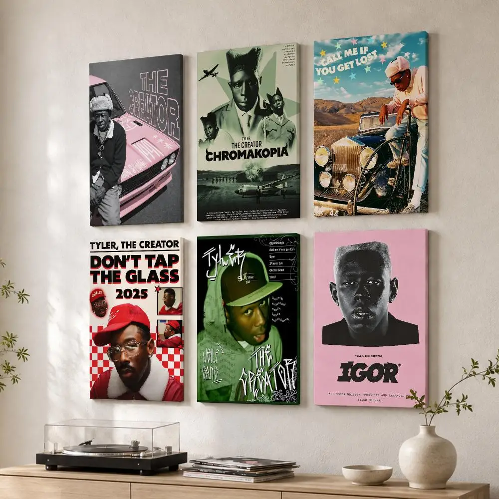 T-Tyler The C-Creator Framed Wall Painting Wood Canvas Poster For Living Room Bedroom Hallway Office Home Decor Gift