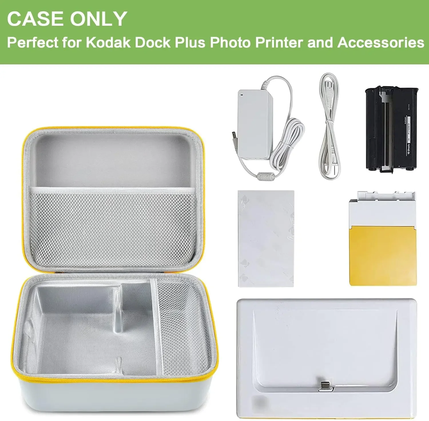 Case Compatible with Kodak Dock Plus or Kodak Dock Portable Instant Photo Printer, 4x6 Photo Paper/Charger Cord