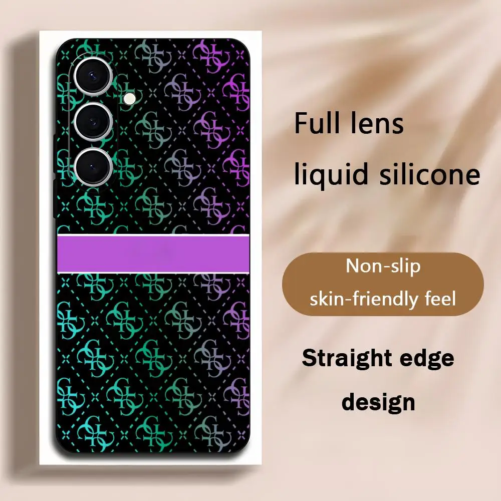 Luxury Fashion G  Phone Case For Samsung Galaxy S26 S25 S24 S23 S22 S21 Plus Ultra Note20 Soft Black G-Gue-ss-ES-S