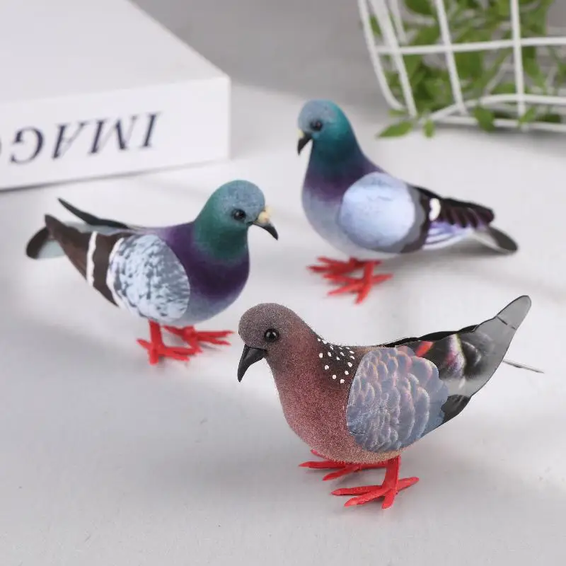 New Artificial Birds Simulation Grey Pigeon Dove Model Imitation Animal Party Wedding Supply Photography Props Home Decoration