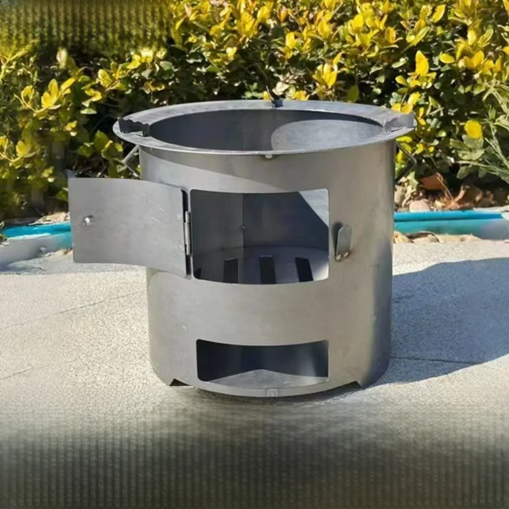 

Thiened Steel Plate Stove Outdoor Portable Barbecue Carbon Wood Charcoal Two-way Multi-functional New Sle Heating