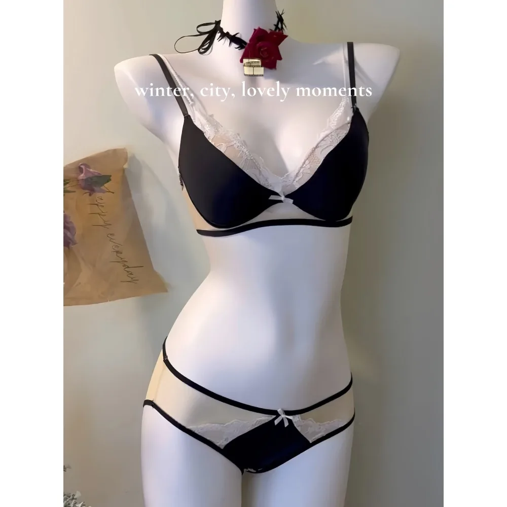 MOYISU Women Lace Push Up Bra Small Bust Wireless Deep V Lingerie Breathable Anti Sag Lift Sexy Pure Desire Underwear 32-38 セクシー