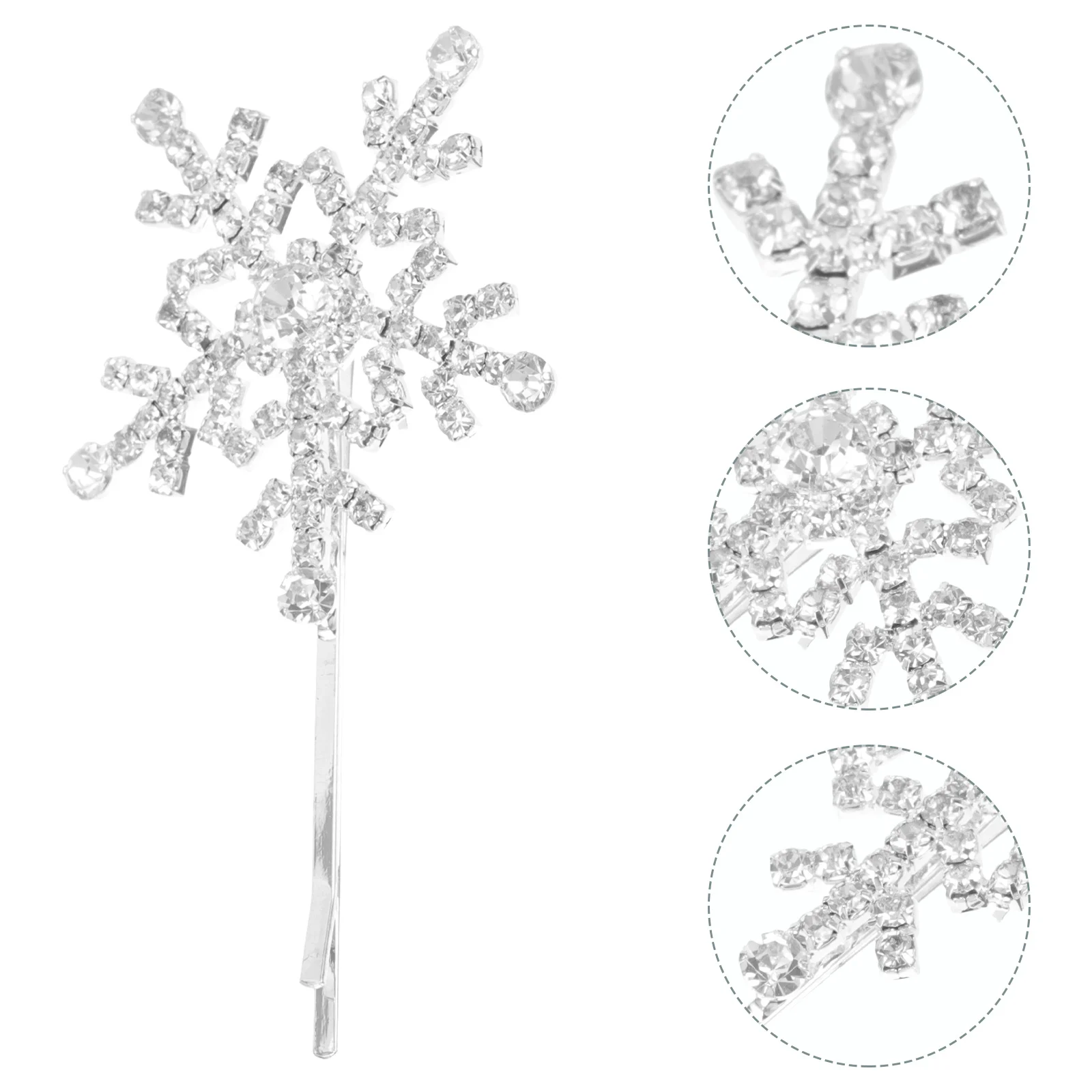 

2Pcs Rhinestone Snowflake Hair Clips Elegant Hairpins Wedding Hair Accessories Decorative Bobby Pins Stylish Wedding Bobby Pins