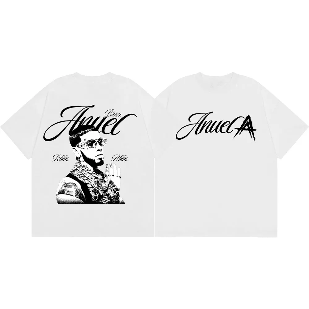 Rapper Anuel AA Graphic T Shirts Men Women Hip Hop Vintage Short Sleeve T-shirt Summer Fashion Casual Loose T-shirts Streetwear
