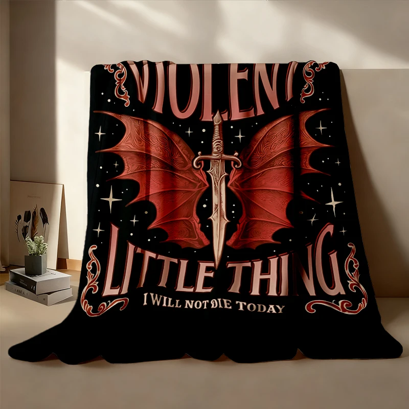 Fourth Wing Fan Comfy Blanket, Violet Sorrengail Flannel Blanket, Violent Little Thing Flannel Throw, Xaden Riorson Cozy