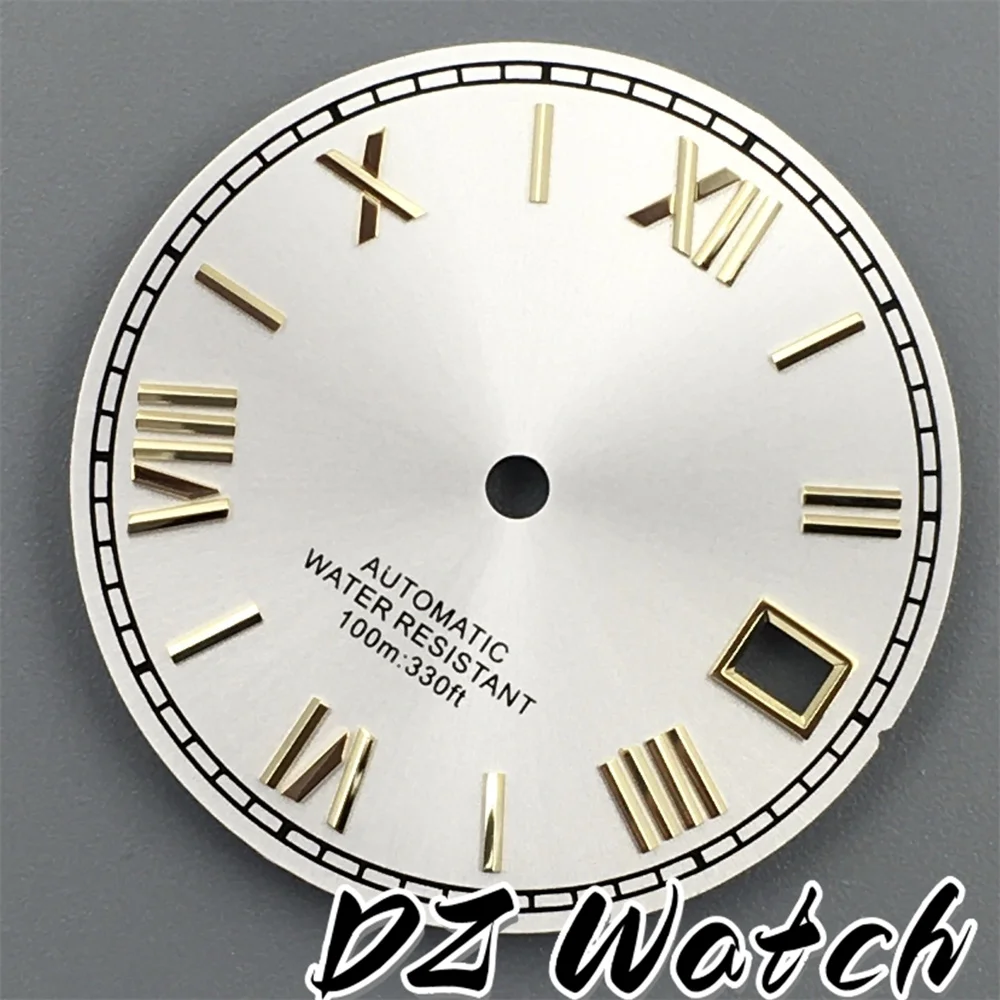DZ 29mm Black Blue Gold Red White Dial Roman Number Index Suitable For NH35 Movement Watch Accessories view 3