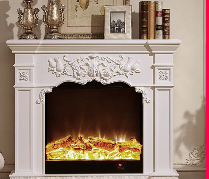 Estufa calefactora de madera maciza francesa, marco de chimenea terminado de 1 metro, mueble de porche de chimenea de estilo europeo