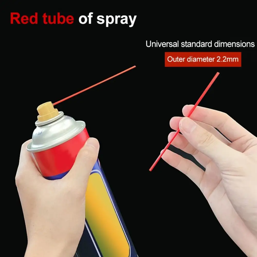 Plastic Tube Spray Can Extension Straw 12cm Length Extended Rust Remover Straw Red Color Replacement Tips Accessories