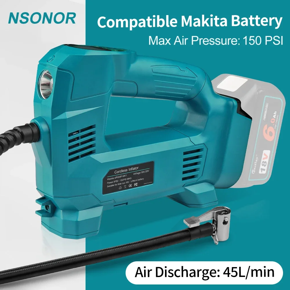 Air compressor portable air inflator for Car tyre / motorcycle/ bicycle/ Outdoor Cordless Electric Pump / for makita 18V battery