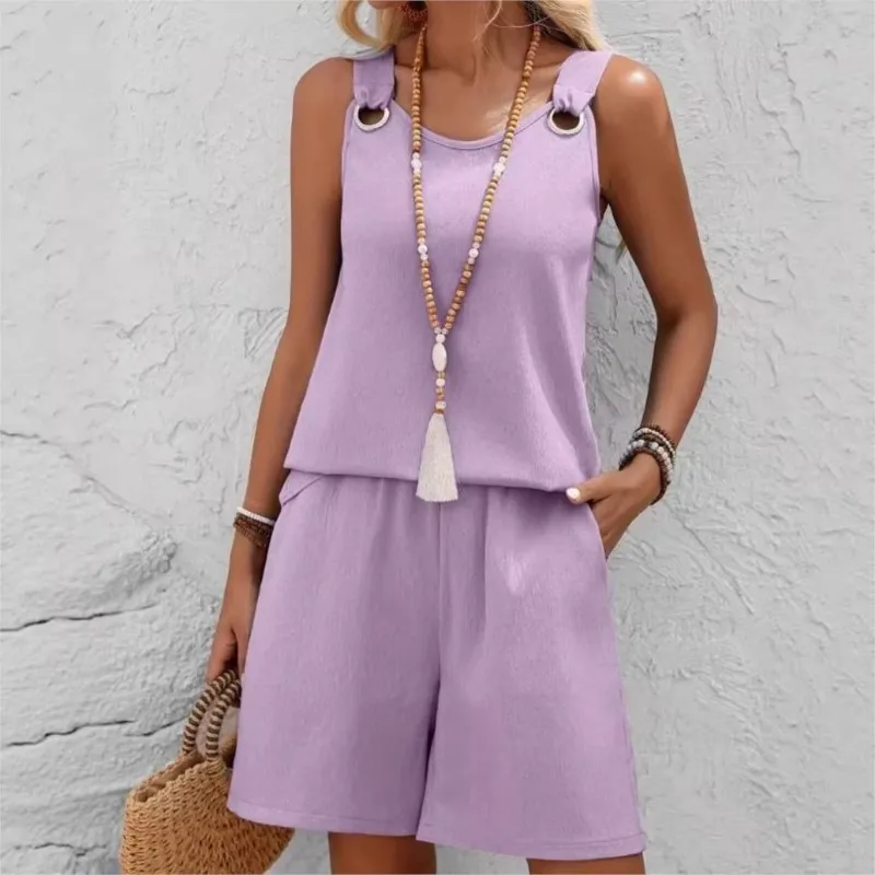 

Womens Summer Shorts 2 Piece Set Solid color Shorts Crop Tops Trendy Clothes Vacation Casual Set Lounge Matching Sets Outfits