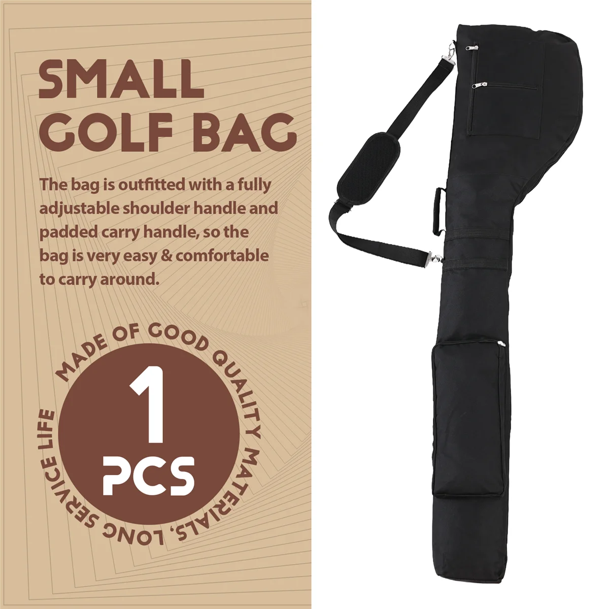 

ABXY New Golf Club Carrier Bag Carry Driving Range Travel Bag Water Foldable Golf Bag Golf Carry Bag,Black