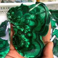 Natural Malachite Slate Cut Sheet Healing Malachite Slice Stones Polished Raw Malachite Plate Stones Decor 1pc 2