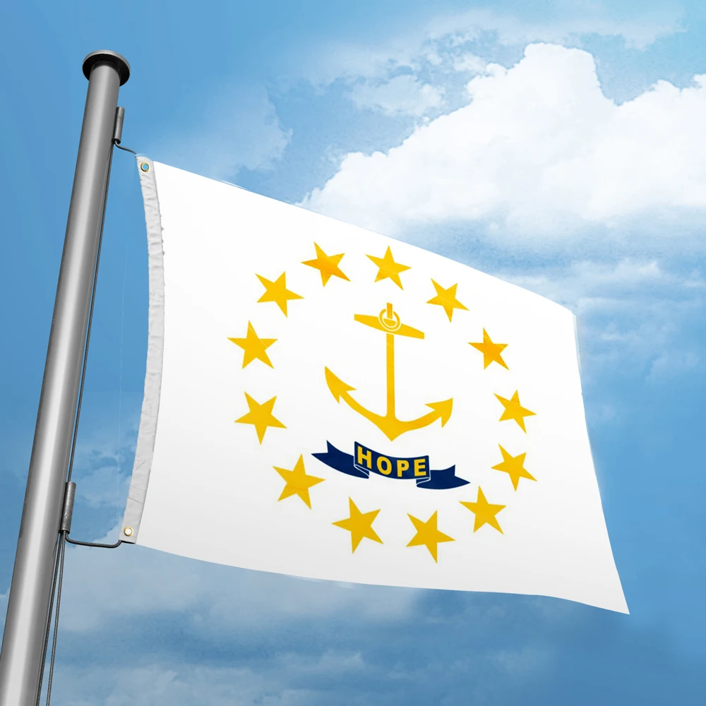 Rhode Island Flag 3*5FT 90*150CM USA States Flags Design Custom  Outdoor Decor Banners Polyester UV Resistance Double Stitched