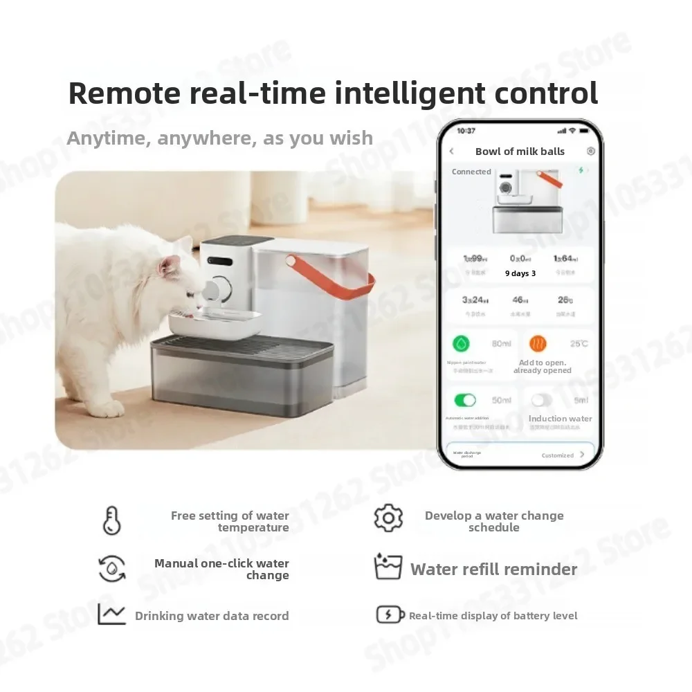Automatic Pet Water Dispenser with Constant Temperature and Clean Dirty Water Separation for Cats Dogs