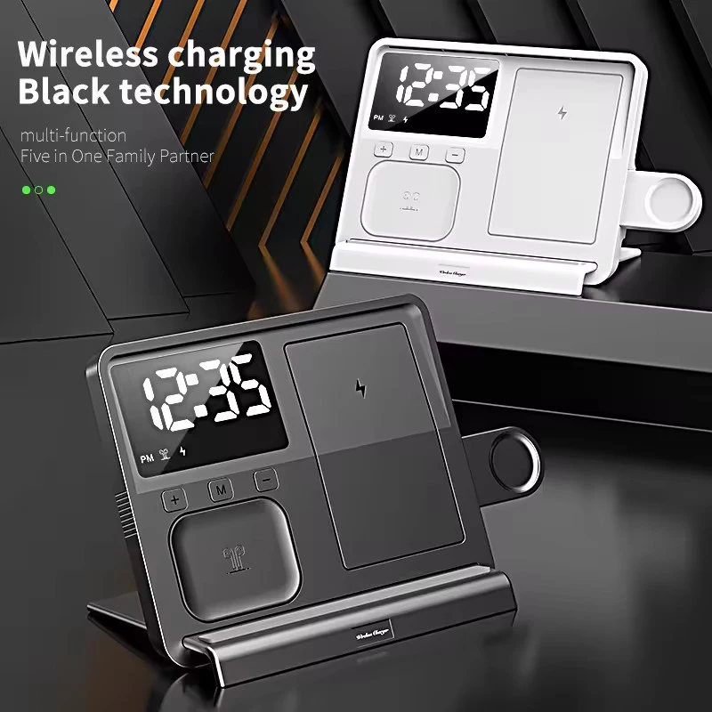 5 In 1 15W Wireless Charger Stand Fast Charging Dock Station For iPhone15 14 13 12 11 Pro Max Apple Watch Airpods Pro IWatch 8 7