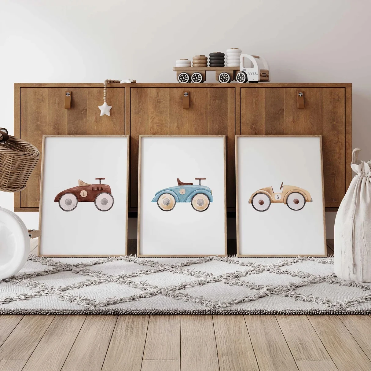 3pcs Cartoon Vintage Race Car  - Interior Design Living Room review and price