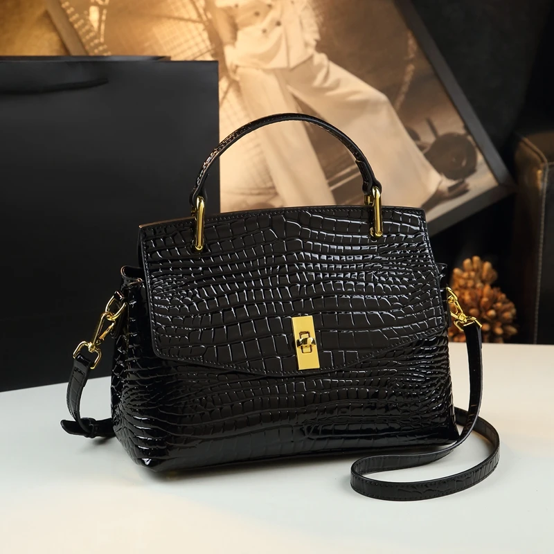 Crocodile Pattern Leather Women\'s Handbags Luxury Designer Fashion Lady Portable Shoulder Messenger Bag crossbody Top Handle Bag