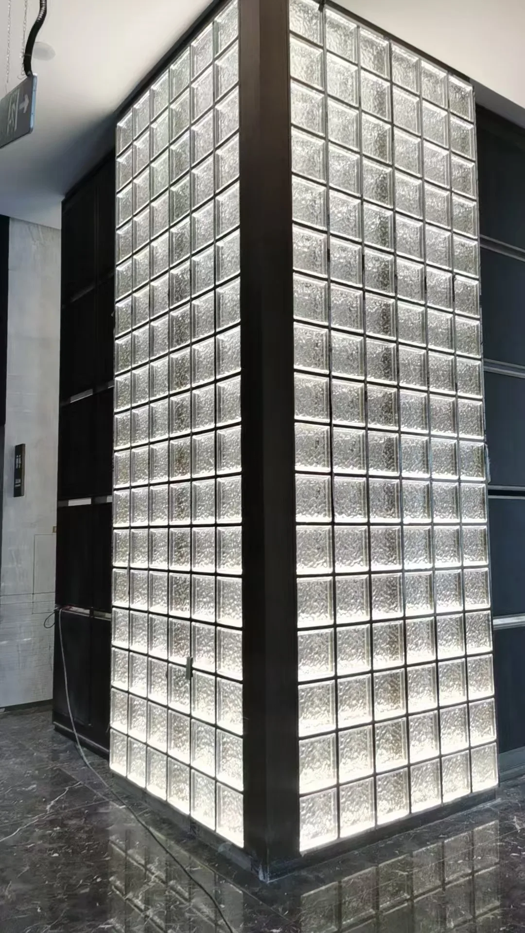 Stained Glass Brick Partition Wall Porch Crystal Brick Internet Celebrity Art Living Room Transparent Screen Ice Pattern Solid B