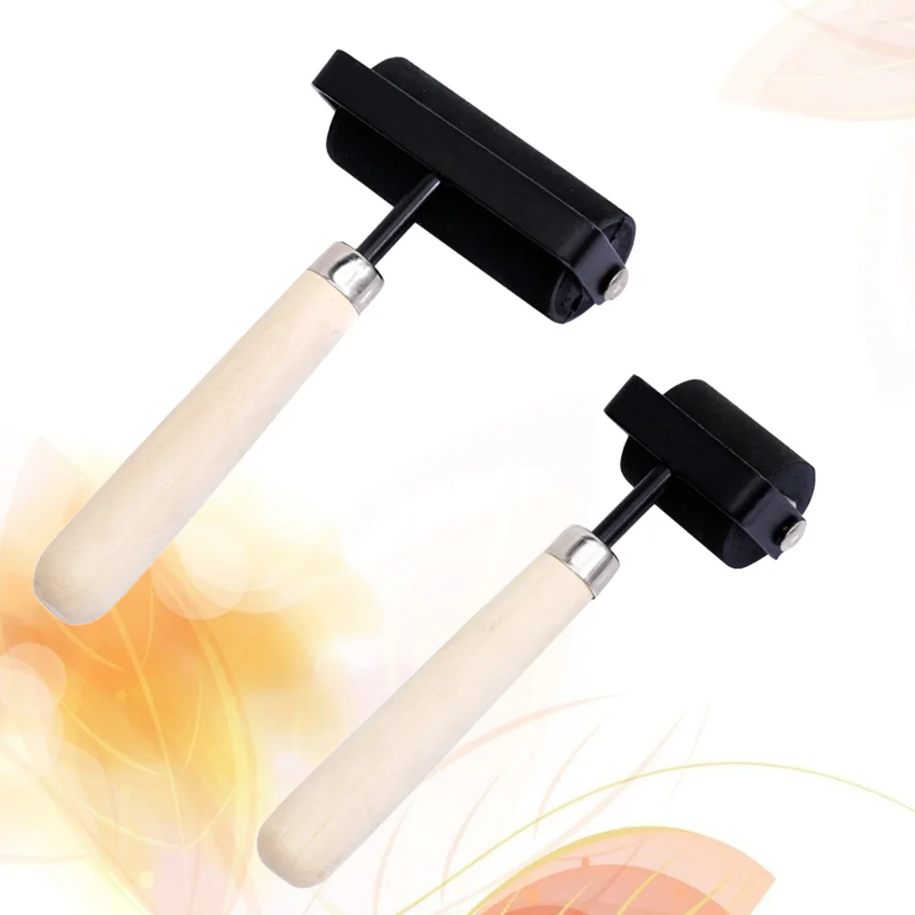 

2pcs Oil Ink Roller Rubber 1.5Inch 3.5Cm 3Inch 7.5Cm Solid Wood Handle For Printing Scrapbooking Stamping Craft Tools