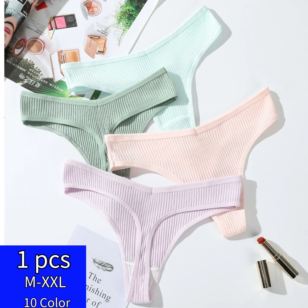 Women Underwear XXL Plus Size Cotton Panties Thongs Sexy Ladies Low Waist Solid Seamless G-strings Underwear For Sex New Hot