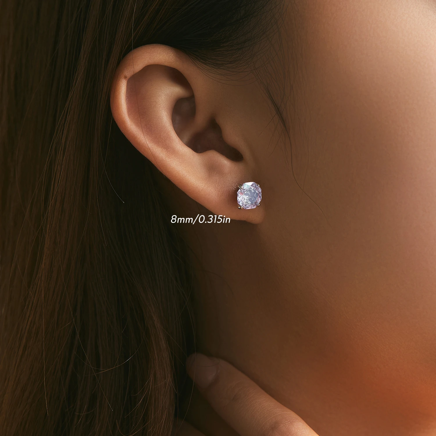 MODIAN 925 Sterling Silver Elegant Violet Rose Cut Cubic Zirconia Wedding Engagement Earrings For Women Fine Jewelry