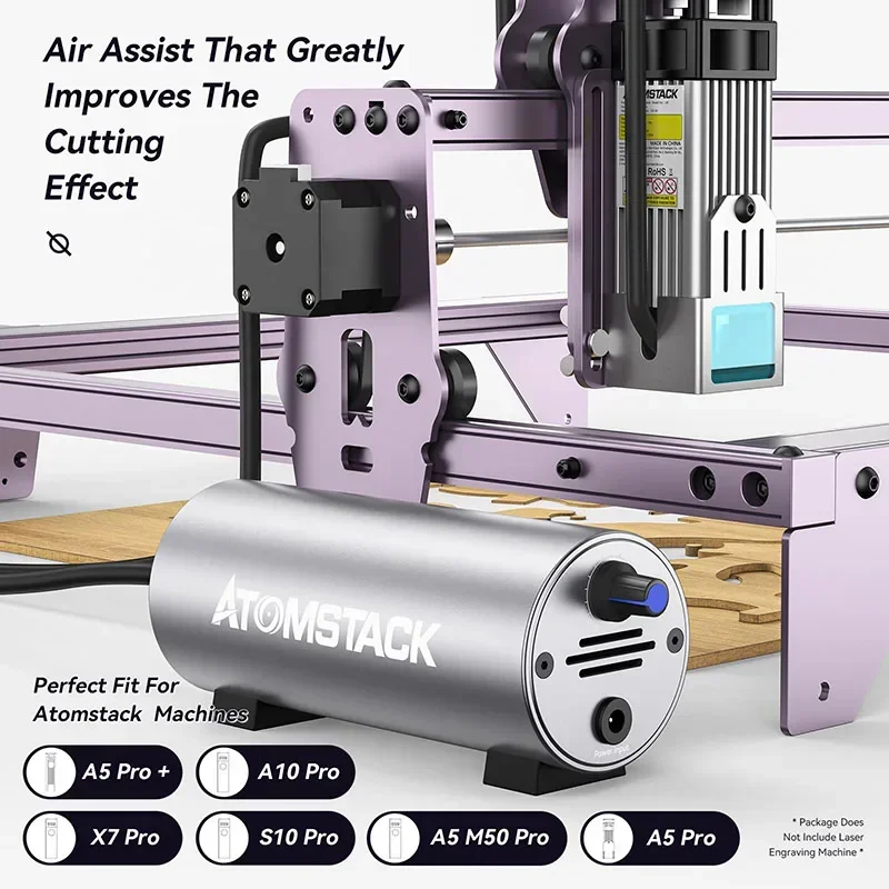 Atomstack Laser Engraving Machine Air Assist Accessories Silent and Quick Installation for Smoke and Dust Removal Super Air Flow