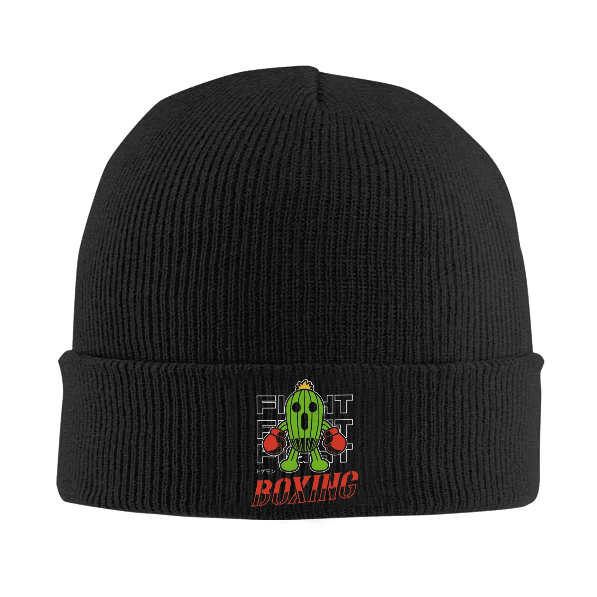 Boxing Cactus Digital Monster Digimon Knitted Hat Women's Men's Beanies Autumn Winter Hats Acrylic  Warm Cap