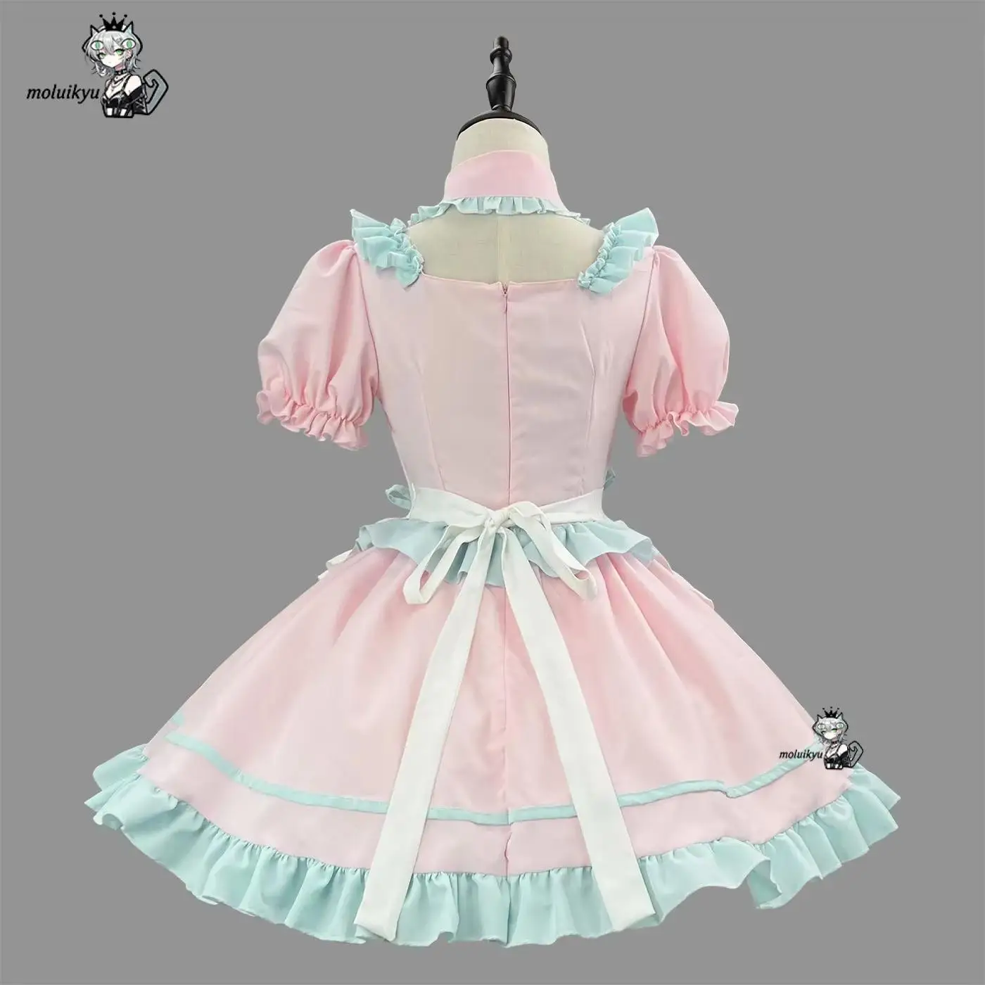 Cute S-5Xl Black Pink Lolita Sexy Cat Maid Outfit Apron Dress Bell Choker Anime Cosplay Costume Women Coffee Waitress Uniform view 2