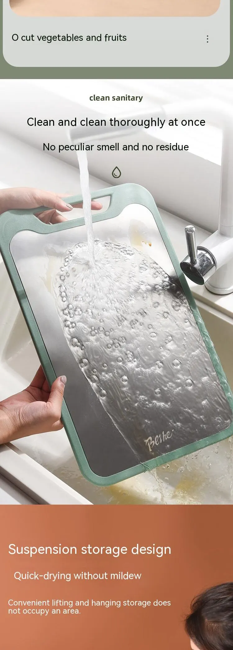 304 Stainless Steel Cutting Board Double-Sided Chopping Board Kitchen Fruit Cutting Board Kitchen Rolling Chopping Board