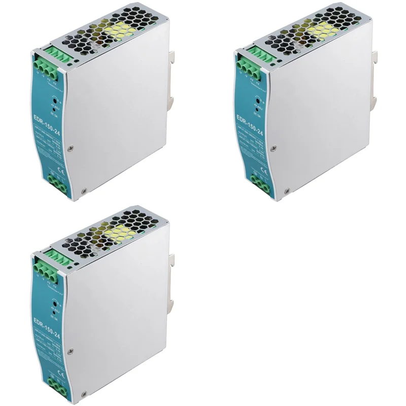 

【ФАТОРИТ!】3X EDR-150W-24V 24V 150W Источник питания на DIN-рейку AC-DC Драйвер Регулятор напряжения Блок питания 100V-240V