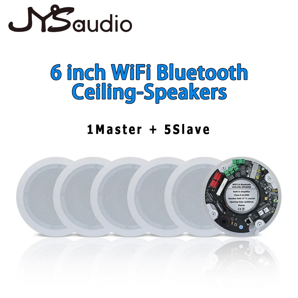 

WiFi Bluetooth Stereo Ceiling Speaker 6 inch Loudspeaker Home Theater Background Music Audio Public Broadcast System 6 pieces