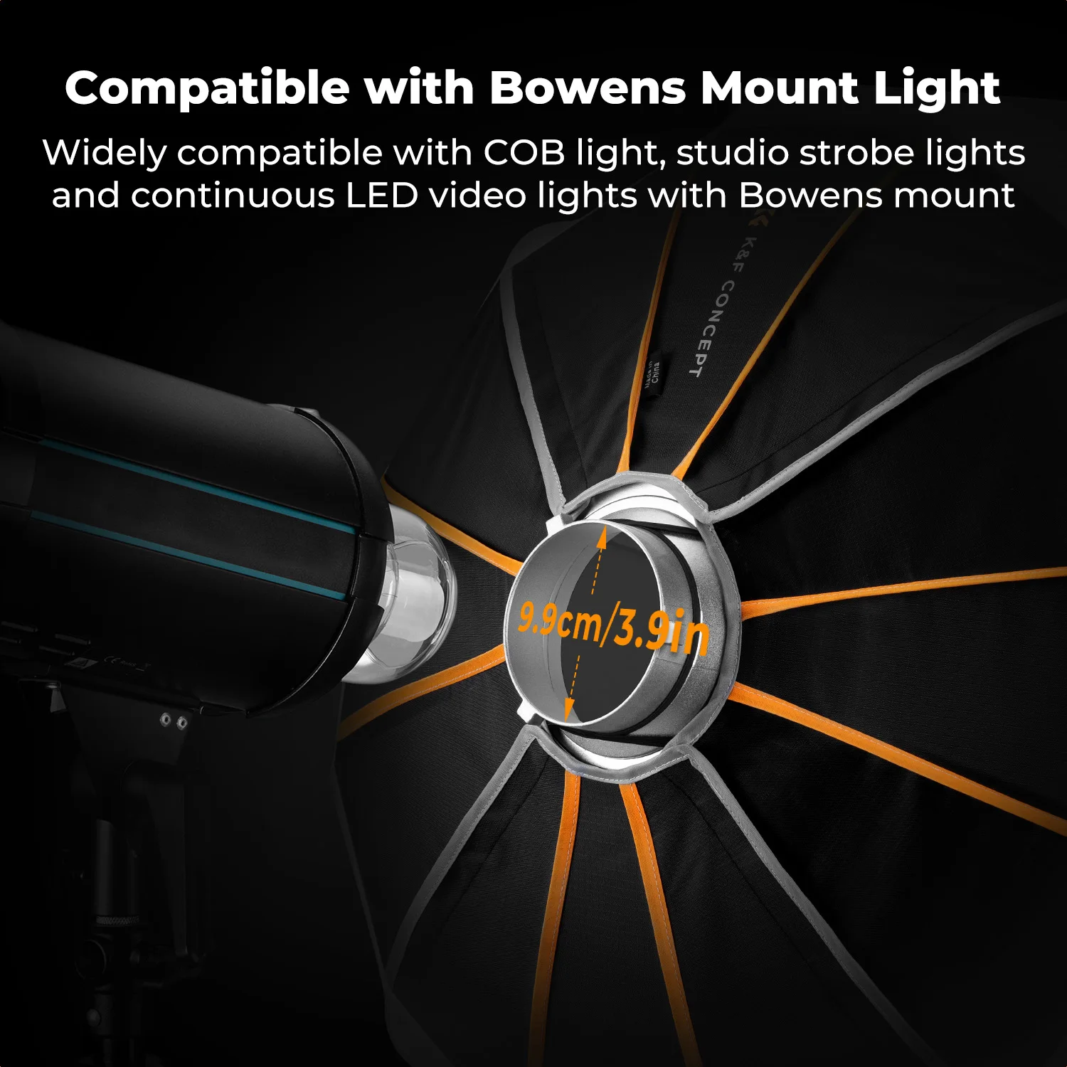 K&F CONCEPT 25.6"/65cm Lantern Softbox Portable Depth Adjustable Bowens Mount with Pouch&Quick Release Light Softbox for Studio - view 4