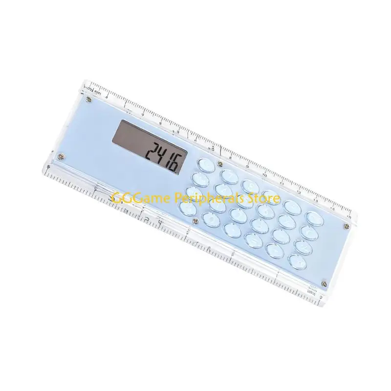 

U55B Thin 15cm Double Scale Ruler With Built In 8 Digit Digital Calculator For School Office Creative Activity