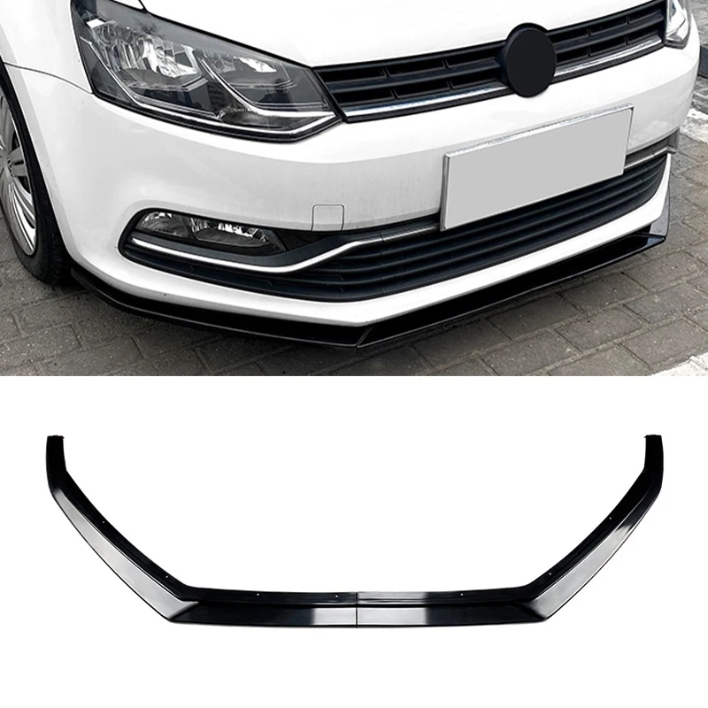 

Gloss Black Front Lower Bumper Spoiler Lip Splitter For Volkswagen Polo 6R 6C 2009-2017 Front Bumper Lip Diffuser Spoiler