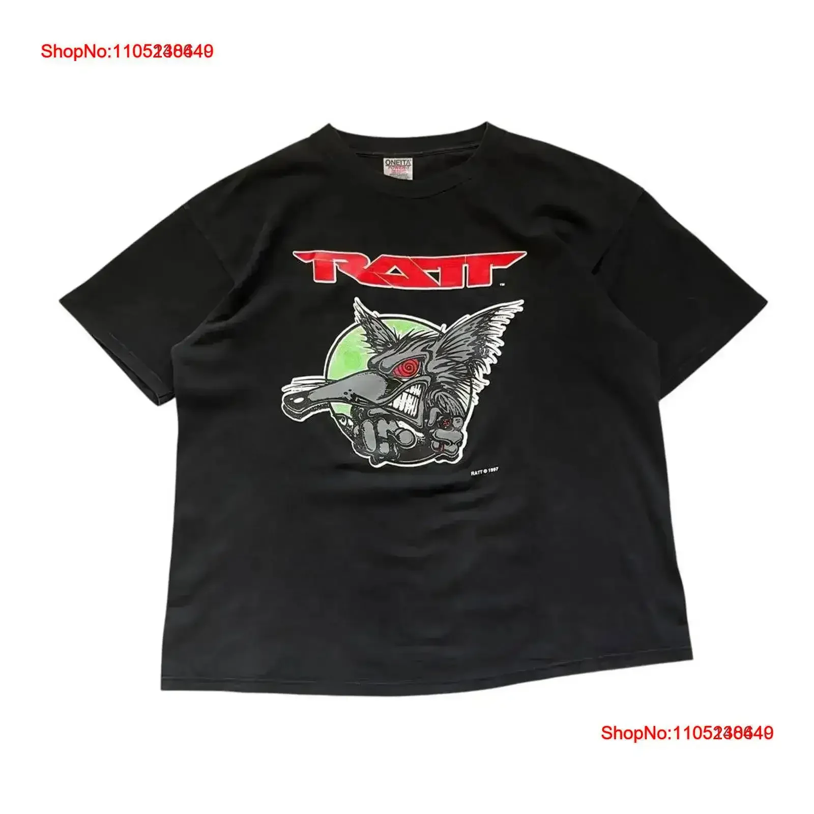 90S Ratt Band T Shirt 1997 Double Sided Print vintage Washed Comfortable fashion Stretched Breathable homme Casual Soft